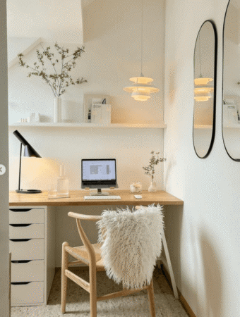 Hygge-Arbeitszimmer für eine skandinavische Einrichtung