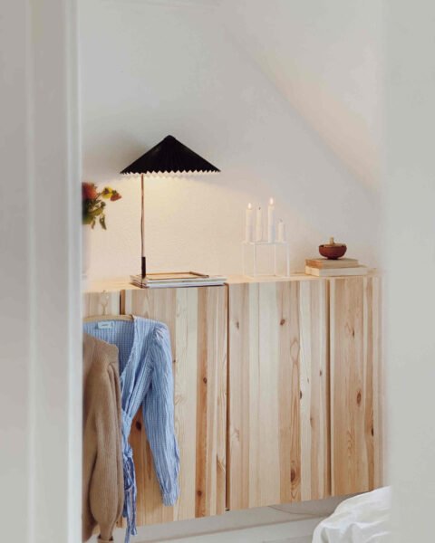 Hygge-Schlafzimmer für eine skandinavische Einrichtung